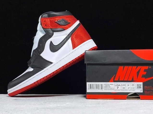 Rep Onekick CD0461-016 High Toe Air Jordan Satin Retro 1 Black 0729